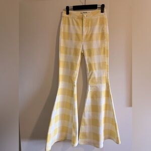 Free People Float On Flares in checked Yellow size US26